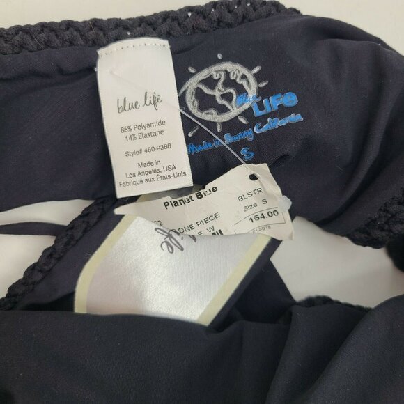 New Blue Life Ruffled Romance Swimsuit Small Black - Picture 9 of 9